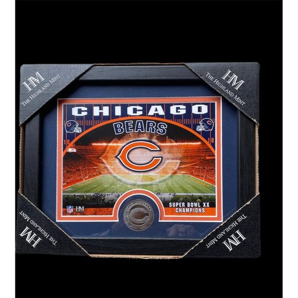 CHICAGO BEARS MINT COIN FRAMED STADIUM PHOTO & COIN by HIGHLAND MINT – NEW - Picture 4 of 5